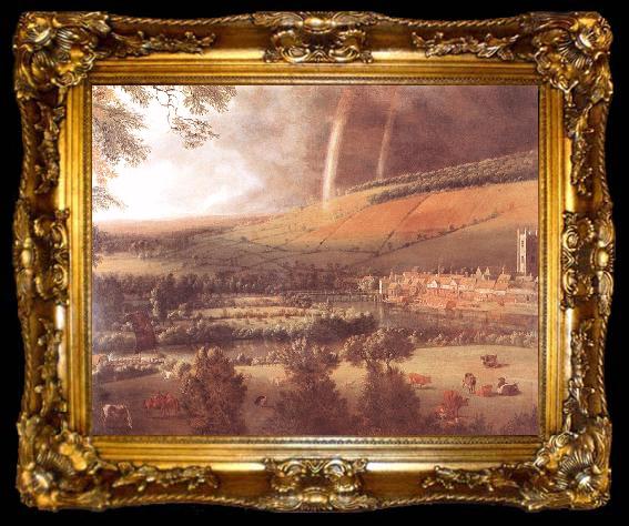 framed  SIBERECHTS, Jan Landscape with Rainbow, Henley-on-Thames ar, ta009-2